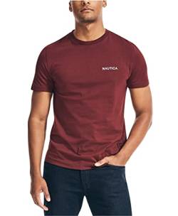 Nautica Herren Kurzärmeliges Rundhalsausschnitt T-Shirt, Königsburgunderrot, XXL von Nautica