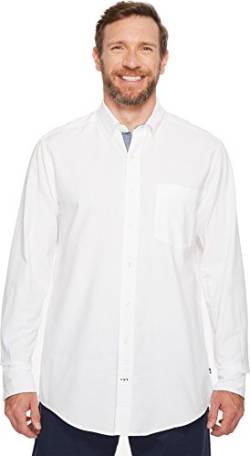 Nautica Herren Long Sleeve Solid Oxford Shirt Hemd mit Button-Down-Kragen, Weiß, XX-Large Hoch von Nautica