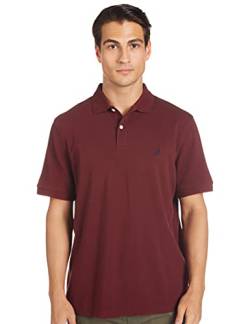 Nautica Herren Poloshirt aus Baumwoll-Piqué, kurzärmelig Polohemd, Royal Burgundy Solid, Klein von Nautica