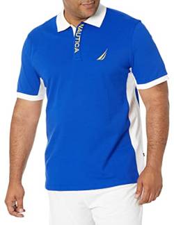 Nautica Herren Poloshirt met korte mouwen, kleurblok-design, piqué-poloshirt Polohemd, Helles Kobaltblau, L EU von Nautica