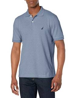 Nautica Herren Poloshirt mit kurzen Ärmeln, Klassische Passform Polohemd, Deep Anchor meliert, Mittel von Nautica