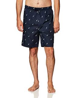 Nautica Herren-Pyjama-Oberteil mit Anker-Aufdruck, kurzärmelig, Baumwolle, Gemustert, kurzärmelig, Marineblau, XL von Nautica