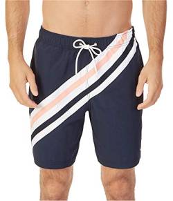 Nautica Herren Quick Dry Full Elastic Waist Striped Swim Trunk Badehose, Navy, Large von Nautica