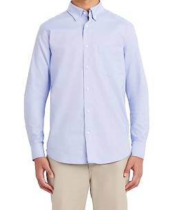Nautica Herren School Uniform Long Sleeve Performance Oxford Shirt Hemd mit Button-Down-Kragen, Ox Blue, Groß von Nautica
