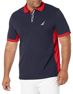 Nautica Herren Short Sleeve Color Block Performance Pique Shirt Polohemd, Navy, M EU von Nautica