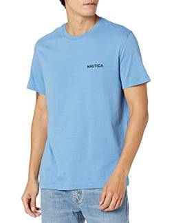 Nautica Herren Short Sleeve Solid Crew Neck T-shirt T Shirt, Rivieria Blue Solid, S EU von Nautica