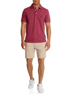 Nautica Herren Short Sleeve Solid Stretch Cotton Pique Polo Shirt Poloshirt, Barolo, Mittel von Nautica