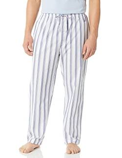 Nautica Herren Soft Woven 100% Cotton Elastic Waistband Sleep Pant Pajama Bottoms, Bright White, L EU von Nautica