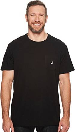 Nautica Herren Solid Crew Neck Short Sleeve Pocket T-Shirt, True Black, 3X von Nautica