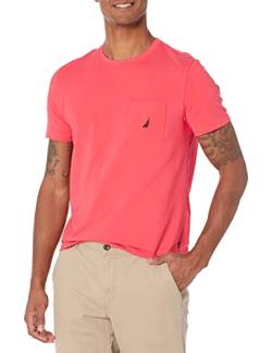 Nautica Herren Solid Crew Neck Short Sleeve Pocket T-shirt T Shirt, Melon Berry, L EU von Nautica