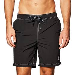 Nautica Herren Solid Quick Dry Classic Logo Swim Trunk Badehose, True Black, X-Large von Nautica