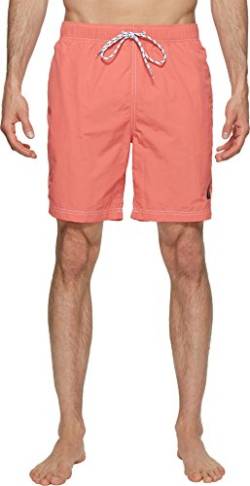 Nautica Herren Solide schnell trocknende klassischem Logo Badehose, Koralle, X-Large von Nautica