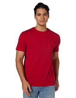 Nautica Herren Solides Rundhalsausschnitt, kurzärmelig und mit Tasche T-Shirt, Nautisches Rot, Mittel von Nautica