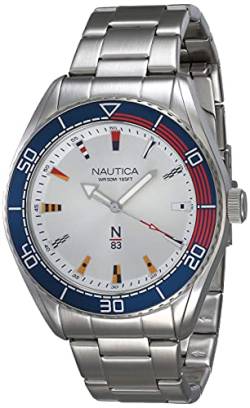 Nautica Men's Quartz Stainless Steel Strap, Silver, 22 Casual Watch (Model: NAPFWS005) von Nautica