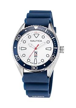 Nautica Men's Stainless Steel Quartz Silicone Strap, Blue, 22 Casual Watch (Model: NAPFWF115) von Nautica