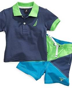 Nautica Set Poloshirt + Shorts (Badeshorts) T-Shirt Kurze Hose Junge Baby Boy (80/86) von Nautica