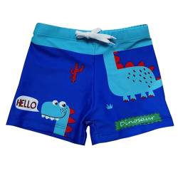 NautySaurs Jungen Badehose 2-11 Jahre Baby Jungen Bademode Kinder Badeshorts mit Cartoon Dinosaurier, Königsblauer Dinosaurier, 3-5 Jahre von NautySaurs