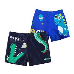 NautySaurs Jungen Badehose 2-11 Jahre Baby Jungen Bademode Kinder Badeshorts mit Cartoon Dinosaurier, Set 2, 2-3 Jahre von NautySaurs