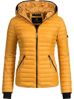 Navahoo Damen Damen leichte Übergangsjacke Steppjacke mit Kapuze Kimuk Gelb Gr. XS von Navahoo