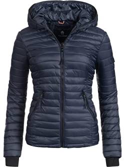 Navahoo Damen Damen leichte Übergangsjacke Steppjacke mit Kapuze Kimuk Navy Gr. M von Navahoo