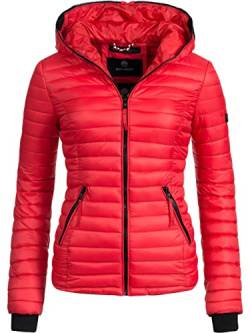 Navahoo Damen Damen leichte Übergangsjacke Steppjacke mit Kapuze Kimuk Rot Gr. XXL von Navahoo