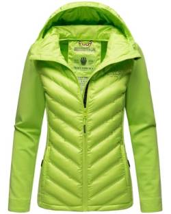 Navahoo Damen Fleece Hybrid Jacke Wanderjacke Kapuzenjacke B852 [B852-Nimm-Light-Green-Gr.L] von Navahoo