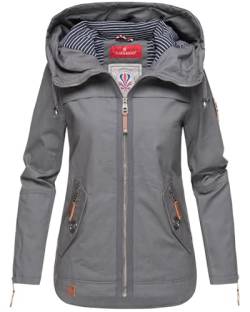 Navahoo Damen Jacke Frühling Übergangsjacke Parka Mantel Kapuze B692 [B692-Wek-Anthrazit-Gr.M] von Navahoo