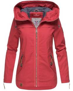 Navahoo Damen Jacke Frühling Übergangsjacke Parka Mantel Kapuze B692 [B692-Wek-Rot-Gr.XXL] von Navahoo