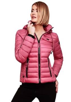 Navahoo Damen Jacke Steppjacke Übergangsjacke gesteppt Stepp Frühjahr B650 [B650-Lulana-Berry-Gr.M] von Navahoo