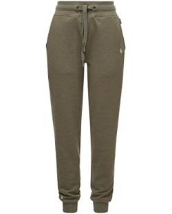 Navahoo Damen Jogginghose Sweathose Sporthose Relaxhose Schmusekätzchen Dusty Olive Melange Gr. M von Navahoo