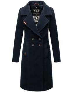 Navahoo Damen Mantel Trenchcoat Winterjacke Wintermantel B661 [B661-Wool-Navy-Gr.XL] von Navahoo