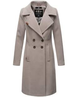 Navahoo Damen Mantel Trenchcoat Winterjacke Wintermantel B661 [B661-Wool-Zink-Grau-Gr.3XL] von Navahoo