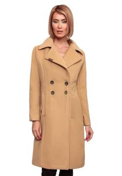 Navahoo Damen Mantel Trenchcoat Winterjacke Wintermantel B661 [B661-Wooly-Camel-Gr.3XL] von Navahoo