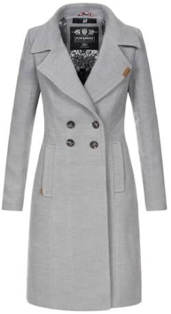 Navahoo Damen Mantel Trenchcoat Winterjacke Wintermantel B661 [B661-Wooly-Hellgrau-Gr.3XL] von Navahoo