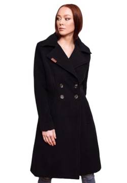 Navahoo Damen Mantel Trenchcoat Winterjacke Wintermantel B661 [B661-Wooly-Schwarz-Gr.XL] von Navahoo