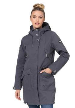 Navahoo Damen Parka Übergangsjacke mit Kapuze Frühlings Jacke B920 [B920 - Anthrazit Größe M - Gr. 38] von Navahoo