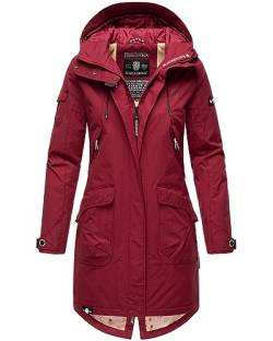 Navahoo Damen Parka Übergangsjacke mit Kapuze Frühlings Jacke B920 [B920 - Rot Größe L - Gr. 40] von Navahoo