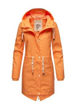 Navahoo Damen Regenjacke Parka Regenmantel mit Kapuze B919 [B919-Apricot-Sorbet-Größe L-Gr. 40] von Navahoo