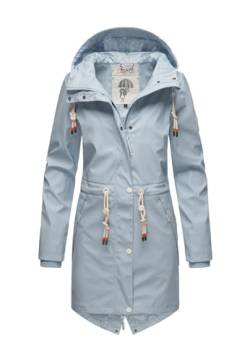 Navahoo Damen Regenjacke Parka Regenmantel mit Kapuze B919 [B919-Baby-Blue-Größe L-Gr. 40] von Navahoo