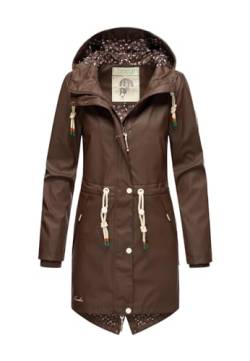 Navahoo Damen Regenjacke Parka Regenmantel mit Kapuze B919 [B919-Dark-Choco-Größe L-Gr. 40] von Navahoo