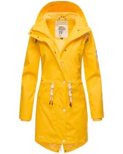 Navahoo Damen Regenjacke Parka Regenmantel mit Kapuze B919 [B919-Gelb-Größe L-Gr. 40] von Navahoo