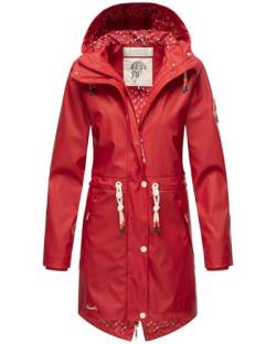 Navahoo Damen Regenjacke Parka Regenmantel mit Kapuze B919 [B919-Rot-Größe M-Gr. 38] von Navahoo