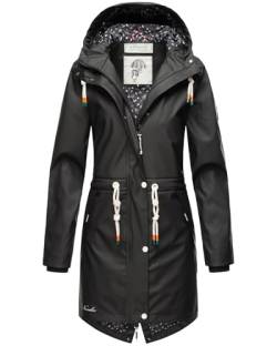 Navahoo Damen Regenjacke Parka Regenmantel mit Kapuze B919 [B919-Schwarz-Größe XS-Gr. 34] von Navahoo