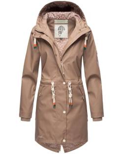 Navahoo Damen Regenjacke Parka Regenmantel mit Kapuze B919 [B919-Taupe-Größe L-Gr. 40] von Navahoo