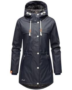 Navahoo Damen Regenmantel Teddyfutter Regenjacke mit Kapuze Wasserdicht [B935-R-Forest-Navy-Gr.XL] von Navahoo