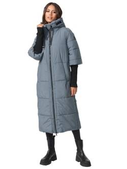 Navahoo Damen Stepp Winter Jacke gesteppte Winterjacke lang warm Kapuze B988 [B988-Ciao-Miau-Sto-Blue-Gr.L] von Navahoo