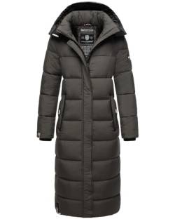 Navahoo Damen Steppmantel Lang Stepp Wintermantel Parka Kapuze Isalie XS - XXL (DE/NL/SE/PL, Alphanumerisch, L, Regular, Regular, Anthrazit) von Navahoo