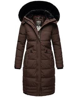 Navahoo Damen Steppmantel Winterparka Mantel mit abnehmbarem Kunstfell Fahmiyaa XS - 3XL (DE/NL/SE/PL, Alphanumerisch, M, Regular, Regular, Schoko) von Navahoo