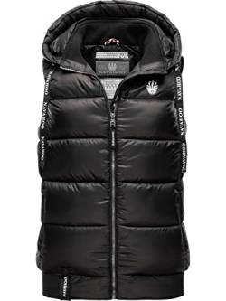 Navahoo Damen Steppweste leichte Outdoor-Weste Übergangsjacke mit Kapuze Kassidy Black Gr. M von Navahoo