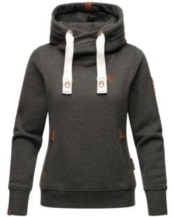 Navahoo Damen Sweatshirt Hoodie Pullover Pulli Sweater Kapuze warm B563 [B563-Dark-Grey-Mel.-Gr.XL] von Navahoo